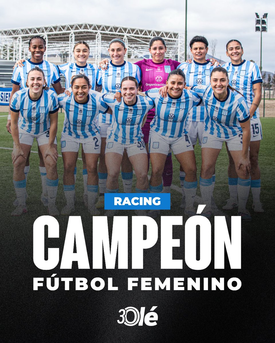 DiarioOle's tweet photo. ¡RACING, CAMPEÓN DEL APERTURA FEMENINO! 🏆🎓

➡️ La Academia le ganó 2-0 a San Luis FC y se logró consagrar por primera vez en su historia en el certamen https://t.co/iisn8PLN8t