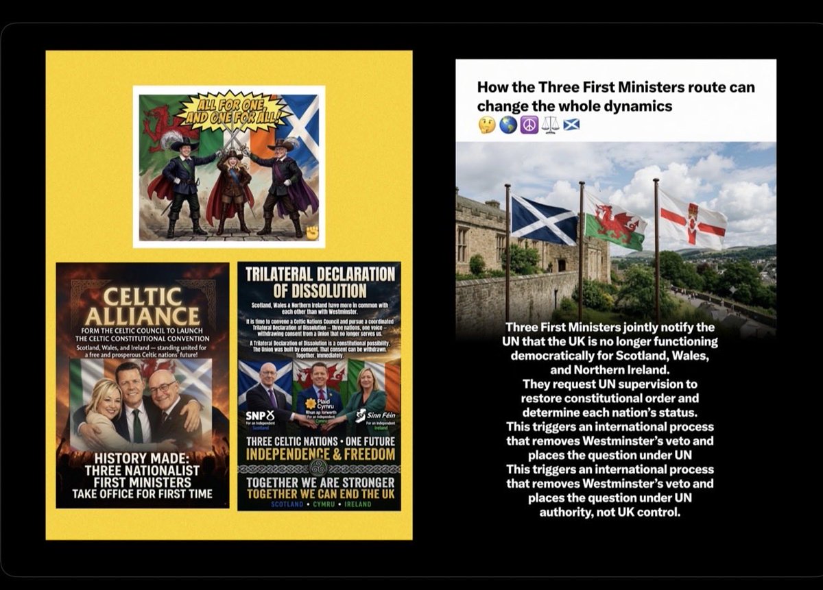 wowcasanova's tweet photo. @JohnSwinney 🚨@JohnSwinney @RhunapIorwerth @moneillsf @MaryLouMcDonald @theSNP @Plaid_Cymru @sinnfeinireland Scotland!Wales!NorthernIreland!
3Nations!1Council!1Voice!Form THE Celtic Nations Council NOW! Before Westminster adapts&amp;steals your moment!#CelticNationsCouncil #TDD #NowOrNever https://t.co/7Cbsjcvc0G
