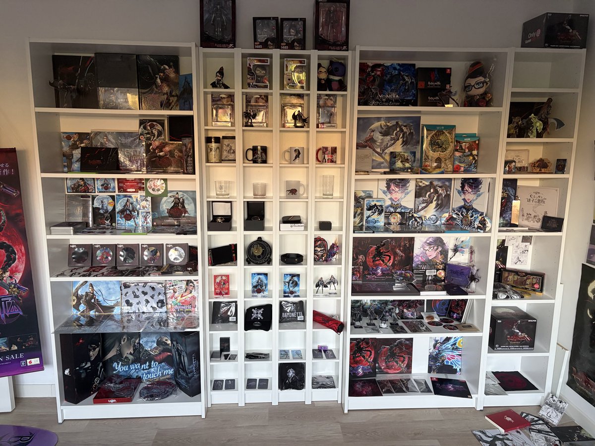 xAll4one's tweet photo. Bayonetta Museum 2026 - I can say it now, I have been collecting all these gorgeous items for a decade. This franchise has touched me deeply. It is a big part of my life and I’m thankful for it.

Thank you @platinumgames for making this awesome game ❤️ https://t.co/YtyaSXkH6K