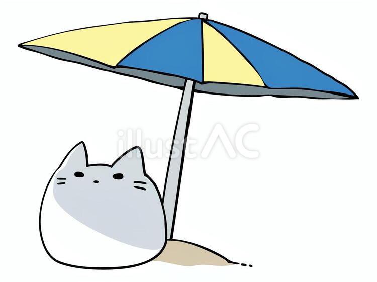 hachirout's tweet photo. 直射日光ほんと暑いですね！　 #ねこ #illustration https://t.co/kVxMbh8V4W
