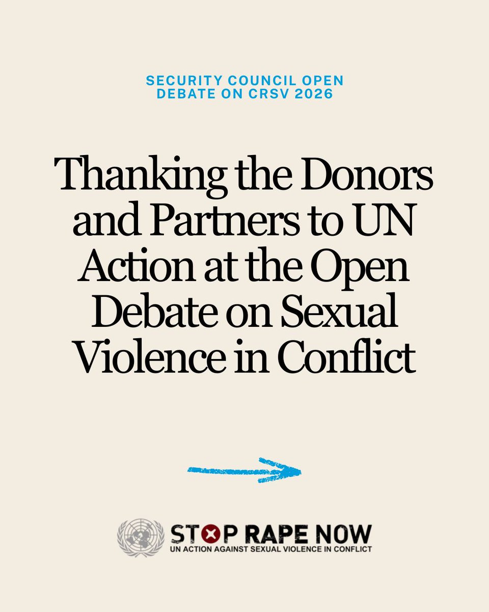 UNAction's tweet photo. 🕊️UN Action would like to extend its appreciation to all partners and donors.

Member States highlighted the work of UN Action Against Sexual Violence in Conflict — made possible through strong partnerships and donor support.

#EndRapeInWar #CRSV #SGBV #WomenPeaceSecurity https://t.co/ezg2neZzBS