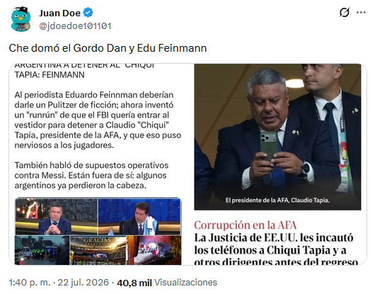 PonzistaAnti's tweet photo. La empezo Parisini (empleado de Caputo)
Se la comio Feinmann (siendo buenos)
La siguio Jony Viale hoy

Ahora se caga de risa Carreira, director de comunicacion digital

Confirmado, era 100% falso lo de Tapia

Van por el futbol argentino https://t.co/3xZplwU13P