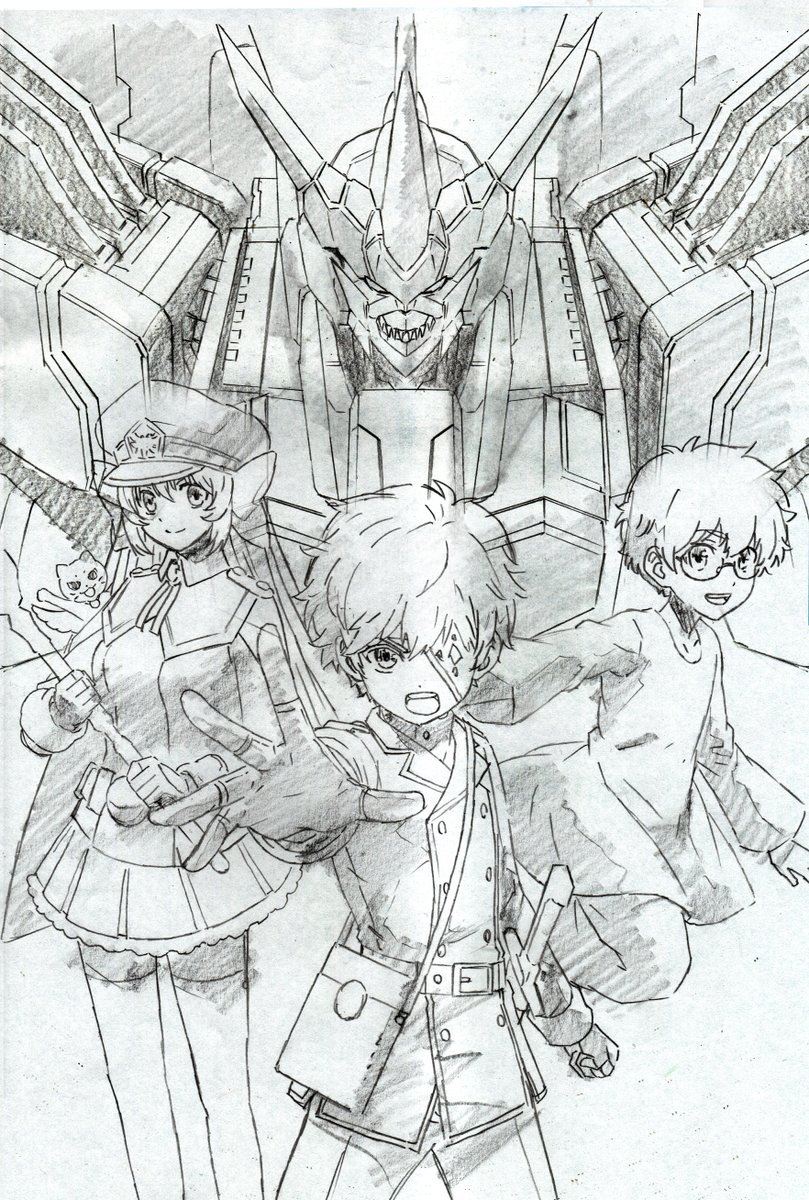 nikobear6's tweet photo. 今描いてるイラストの下描きです。
オリジナル小説「機導大戦ライデンシャフト」のイメージイラストになります。
Xで発信しているものも長く使ってきたので、新しく制作中です。 https://t.co/46Xt0HaLru