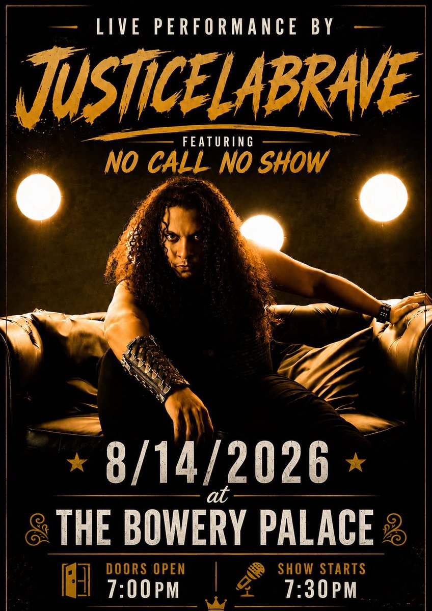 JusticeLaBrave's tweet photo. August 14th come out to see a live performance and reimagined version of hit singles STRANGERS, DEAD BODY and New collabs featuring @NoCallNoShowBnd https://t.co/ccTD5M4p8c https://t.co/6sQRw2GbhJ