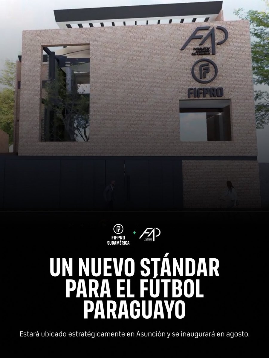 FIFProAmerica's tweet photo. Hito institucional en Paraguay 🇵🇾

Futbolistas Asociados del Paraguay presenta su nueva sede en Asunción.  Un edificio enfocado en la recuperación y formación del futbolista, que además albergará las oficinas regionales de FIFPRO Sudamérica.

https://t.co/dhHm6rnsGp

@FIFPRO @CONMEBOL