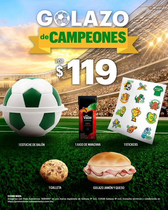 Sub_Zona_Azul's tweet photo. Porque el mood sigue, ⚽ añadimos más diversión y sabor a la cancha. 😋 Con Combo Golazo de Campeones por $119 🔥💚

En @CdSatelite pide al 55 5236 5187 u obtén un 10% de descuento vía https://t.co/KJNOdKepSR

Las promociones de Golazos solamente están disponibles dentro del restaurante.

#AlwaysOpen #24Seven @satelucos