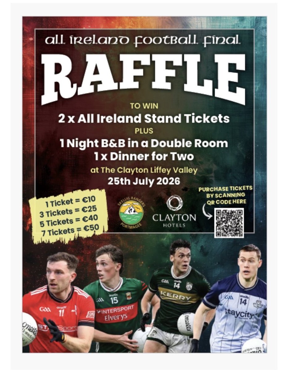 SkelligRangers's tweet photo. Purchase tickets by clicking the link below:
Get all the latest news on the Skellig Rangers GAA app https://t.co/BLj5Y9SuQK https://t.co/4ladazLMgh