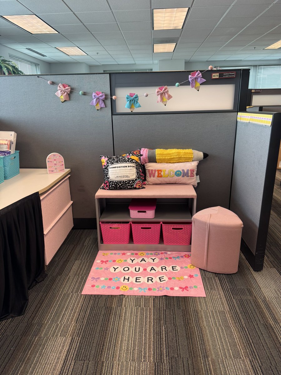 PowellinPrimary's tweet photo. New cubicle. New energy. Same passion for supporting schools and educators! I’m excited about this (much needed) bigger space and even more excited about the work ahead. #MathisMyJam #ElementaryMath 🍎 https://t.co/DGgnnIXiIg