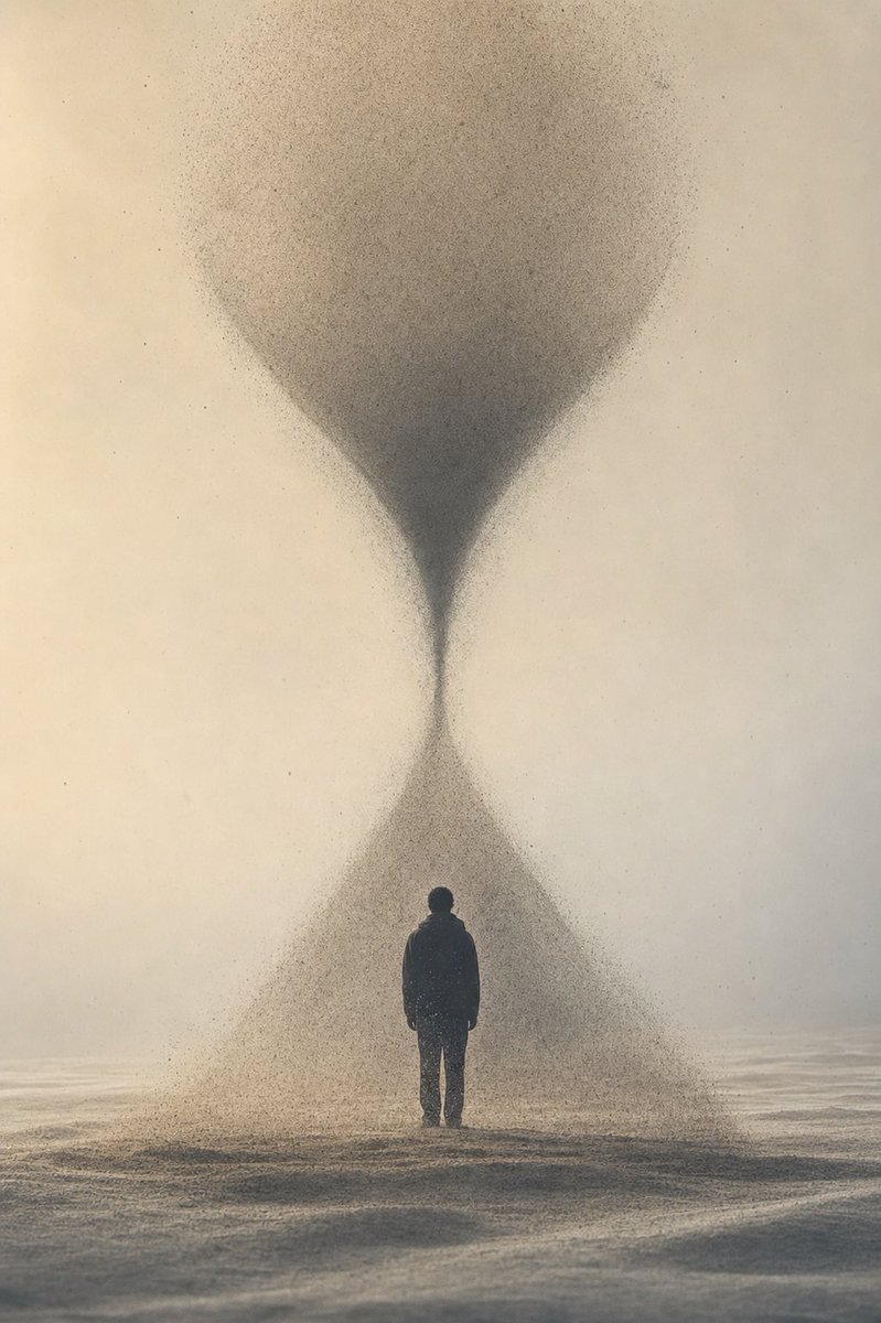 pictosophy's tweet photo. Sometimes we don’t waste time…  

We slowly consume ourselves.

Are you losing time…  
or are you losing pieces of yourself? ⏳

#Pictosophy #Time #SelfConsumption #LifeAwareness https://t.co/XHv7mxNk0R