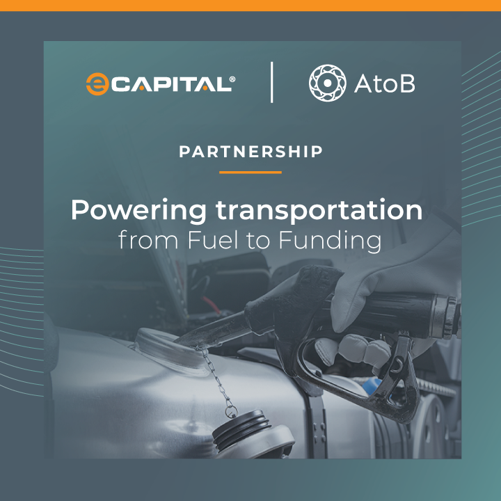 eCapitalCorp's tweet photo. We're excited to announce our new strategic partnership with AtoB, bringing together financing, fuel savings, and digital payment solutions to better support transportation businesses.

By combining eCapital's financing expertise with AtoB's innovative payments platform, we're helping carriers simplify financial operations, reduce fuel costs, improve cash flow management, and access the tools they need to keep their businesses moving forward.

Read the press release to learn more about this collaboration and our shared commitment to delivering smarter, more connected solutions for the transportation industry. https://t.co/wcTpKxO4P5

#Transportation #Fintech #Partnership #Logistics #FleetManagement #Innovation #WorkingCapital #TruckingIndustry #WeAreeCapital