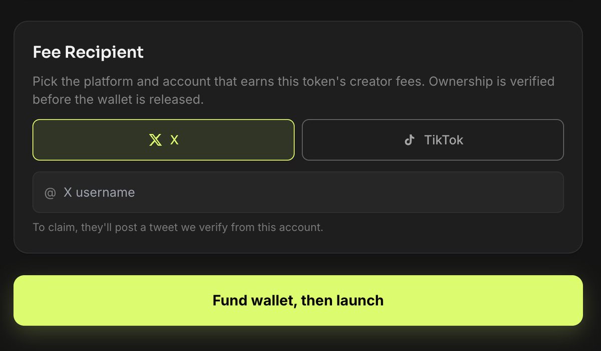 bonsdotfamily's tweet photo. You can now redirect fees to any Tiktok account.

For someone to claim their fees they have to put the token ca in their bio.

Tiktok api will fetch their profile verify its there an then give them access to the fees.

Instagram will be added next https://t.co/xG0UTqhsFm