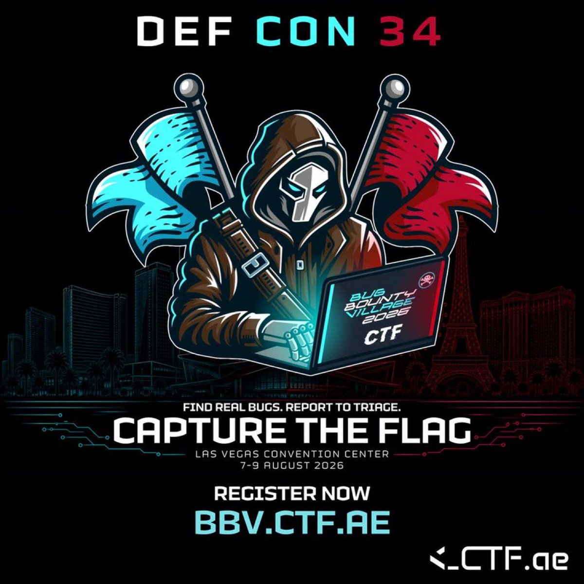 BugBountyDEFCON's tweet photo. Sign ups for the BBV CTF are open! Head on over to https://t.co/Dqn2IAJfcc to sign up now and take part in the biggest and most ambitious CTF we've hosted yet! @ctfae have outdone themselves this time!
#bbv #ctf #defcon https://t.co/I4Urj4qH4T