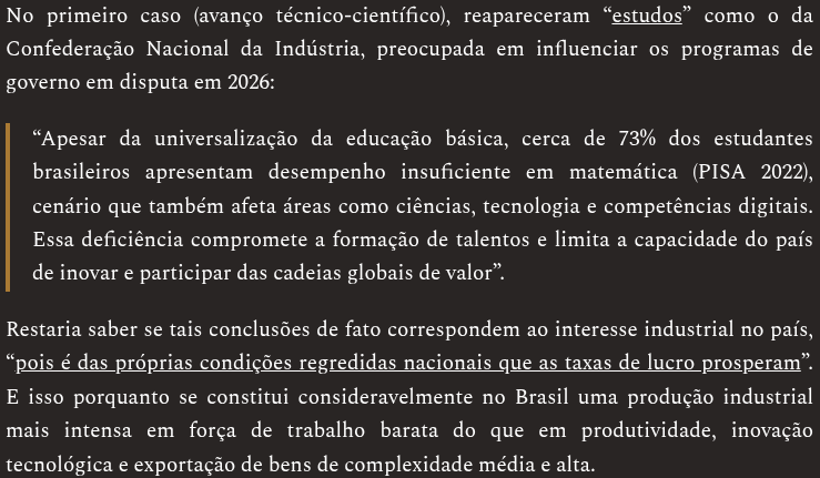 resultadogeral's tweet photo. Restaria saber se tais conclusões de fato correspondem ao interesse industrial no país, “pois é das próprias condições regredidas nacionais que as taxas de lucro prosperam”. #universidade #economiapolítica https://t.co/le7yEJIl7z https://t.co/mmmd2pPCyu