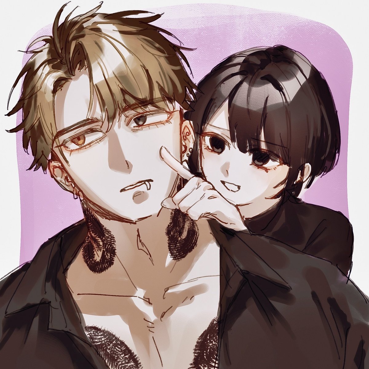with_somen10's tweet photo. くろむさん宅の三國氏とuserちゃん夢絵🫶 https://t.co/Q7e9YT7O8a