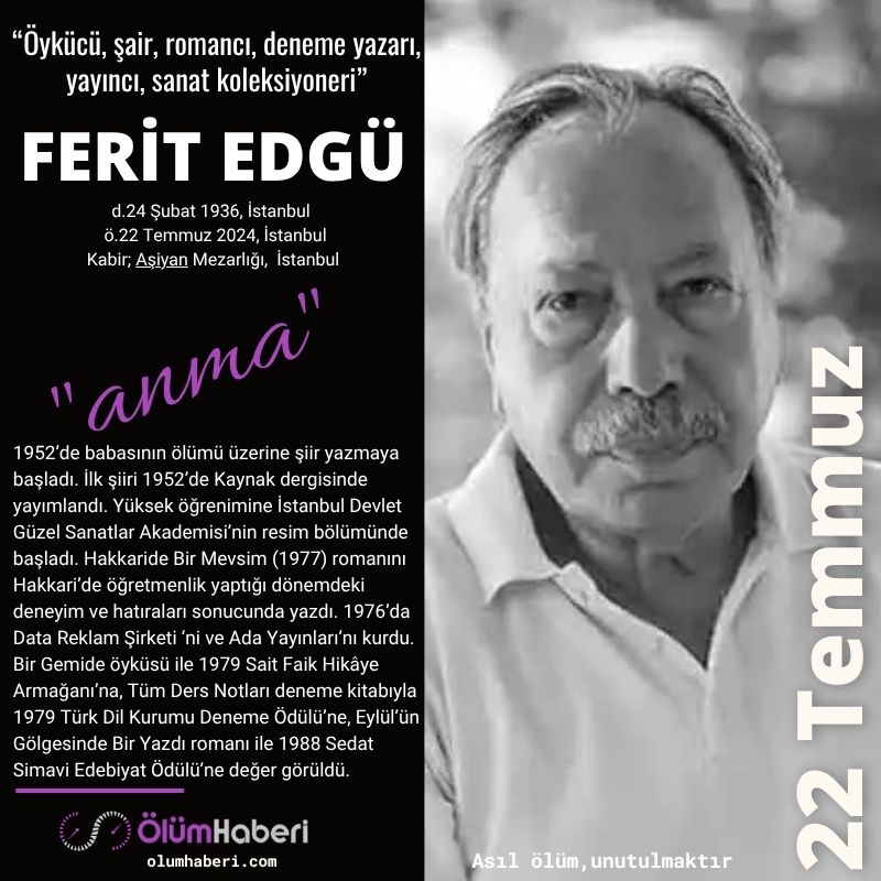 OlumHaberi's tweet photo. GÜNÜN ANMALARI. (22.Temmuz)
Fahrettin Gökay
Ferit Edgü
Kemal Türkler
https://t.co/mHRZXAkEsq
#İstanbul #vefat #anma #tarih #FahrettinGokay #FeritEdgu #KemalTurkler #yazar #TBMM #sair #siir #tiyatro #edebiyat #sendika https://t.co/5v6gqcuw6W