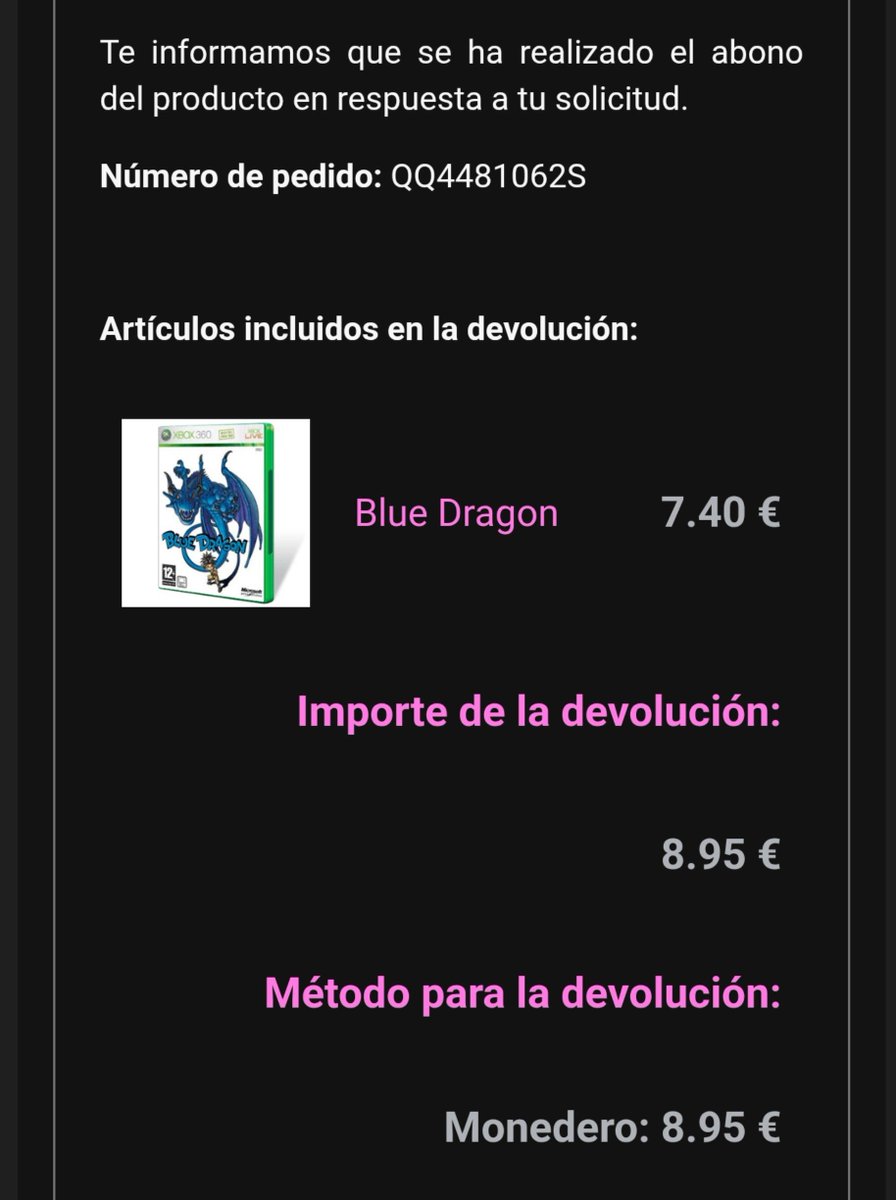 MonadoBoya's tweet photo. Cómo que devolución? @VideojuegosGAME
Mandé el juego a reparar, no me lo reparais, hacéis una devolución sin consultarmelo previamente, me quitáis mi dinero y lo ponéis en el monedero de la tarjeta de socio por la cara.
Si no vais a devolver el juego al menos devolved mi dinero. https://t.co/DdetSE0hhj