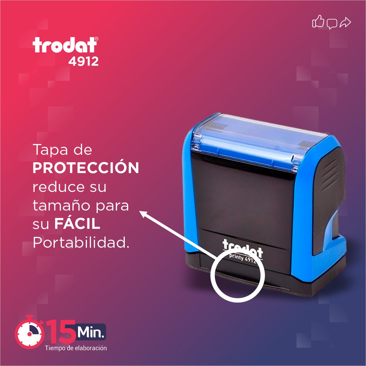 pixelpiura's tweet photo. 📌 Trodat 4912
Ergonómico, portátil y preciso.

Con visor para identificar tu diseño, grip antideslizante y tapa protectora.
⏱️ ¡Listo en solo 15 minutos!

Haz que cada impresión cuente… 💼🔝

#Trodat4912 #SellosProfesionales #MarcaConEstilo #PixelPiura #sellos #RegiónPiura https://t.co/HZG3Hv3hGO