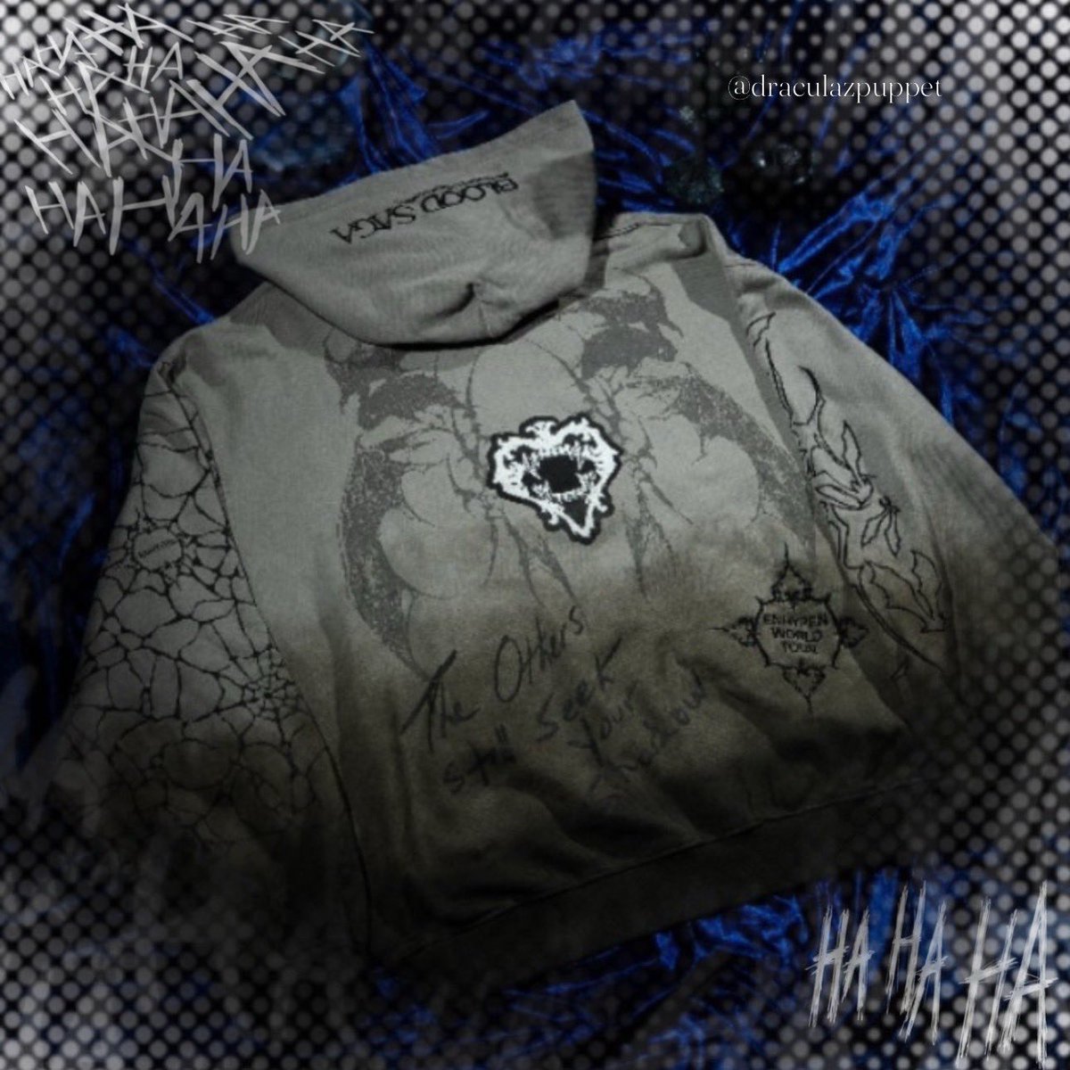 thongcrusts's tweet photo. WTB ISO official Blood Saga Enhypen gray tour hoodie S size.

lmk, I’m able to offer $162 - $182 for it. message me on insta (draculazpuppet) if you can secure it pls. showing proof is much appreciated. https://t.co/JJFbDGhyJB