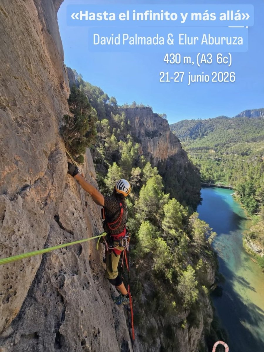CarlosGarranzo's tweet photo. «Hasta el infinito y más allá», nueva apertura horizontal en Estrecho de Chillapájaros, #Montanejos, por David Palmada «Pelut» y Elur Aburuza con 430m de recorrido y predominio de artificial hasta A3 y 6c en libre.
Relato de Pelut👉https://t.co/8jjHhd7hgX
@desnivelados https://t.co/5mAly5dqkh