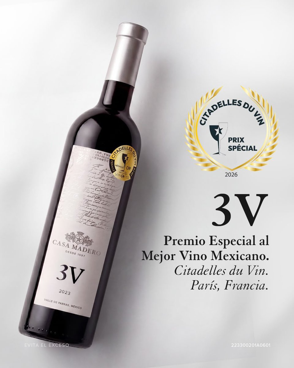 vinoselgallito's tweet photo. 🥳Premio especial  al mejor  vino mexicano.. 🎊  Prix Spécial Mexique  2026 ,felicidades,  Casa Madero

#amigallitos #casamadero #francia #mexico #toluca https://t.co/qWYtIvyViu