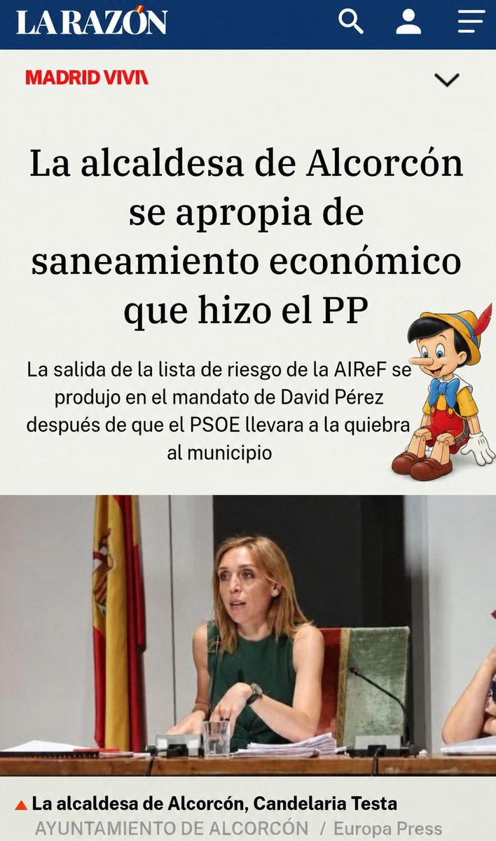 pacotorres1971's tweet photo. La alcaldesa @CandeTesta no le dice la verdad ni al médico.
Se ha acostumbrado a mentir, pero ya no engaña a nadie en #Alcorcón
Luego se extraña que la llamen la alcaldesa Pinocho... https://t.co/wxb7yJa2xQ