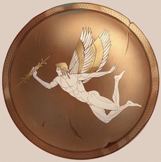 unconquered_sol's tweet photo. Shield of Alcibiades: Eros Wielding a Thunderbolt https://t.co/N6JLkbIarm