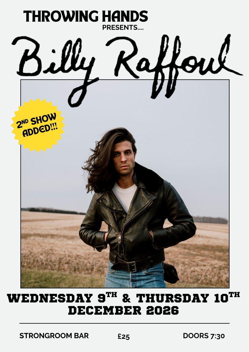 BillyRaffoul's tweet photo. London, we are officially adding a second show on 10th December at Strongroom Bar! Tickets are very low for the first show on 9th December, so don’t wait - be sure to get yours here for both nights: https://t.co/pUMuks8jXu https://t.co/VsKPn1AWpc