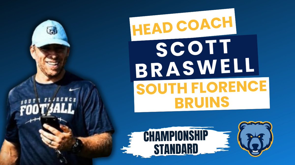 MovinChains's tweet photo. 🎙️Scott Braswell, South Florence Bruins New HC

@coach_bras joins MTC to talk @SFBruinFootball!
🐻His coaching journey
🏆Building on a championship tradition
🏈Style &amp; identity of the Bruins
👀Players to watch
📈His vision for the future

🗓️Premieres THURSDAY @7p
⬇️
🔗LINK BELOW https://t.co/TC7yIu530K