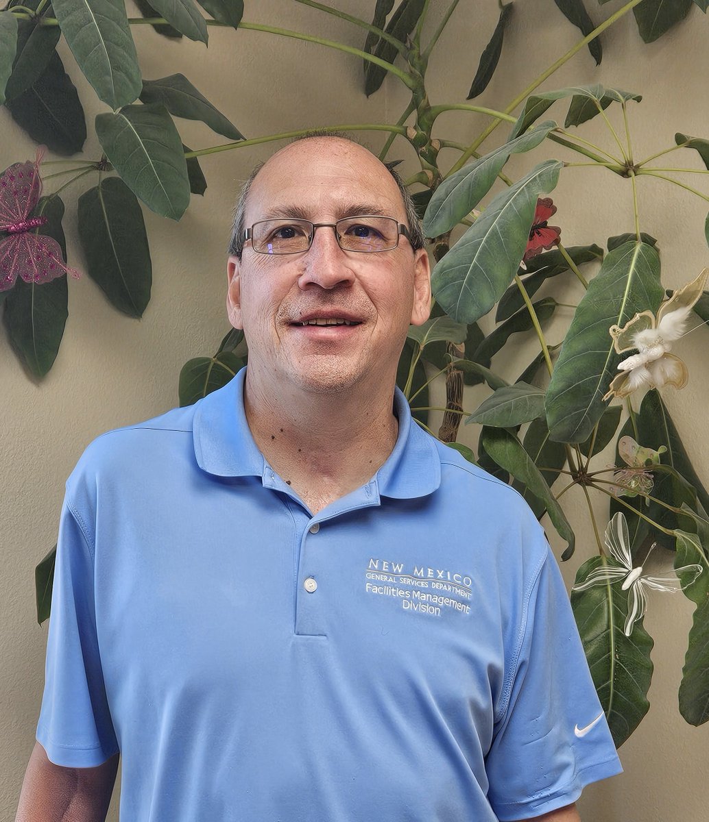 NewMexicoGSD's tweet photo. Congratulations to Scott Gutierrez, custodian for the Transportation Services Division administration building for earning 'employee of the quarter".  Scott always shows up with a smile and goes above and beyond to make sure all offices, restrooms and public areas are clean. https://t.co/9IT2X5SrEy