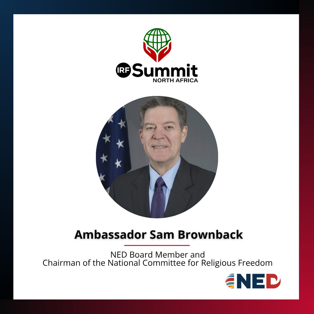 NEDemocracy's tweet photo. Religious freedom is a cornerstone of human dignity and democratic society. For more than four decades, @NEDemocracy has stood with partners around the world defending the right to worship and live by one’s conscience.

This week, NED Board Member Ambassador Sam Brownback and NED Vice President Eddy Acevedo joined policymakers, democracy advocates, and faith leaders at the inaugural #IRFSummitNorthAfrica in Casablanca, #Morocco.

Their conversations focused on new forms of collaboration to protect faith-based communities and the role of law and civil society in strengthening democratic resilience across the region. Learn more about this event here: https://t.co/EaVld42Y0P