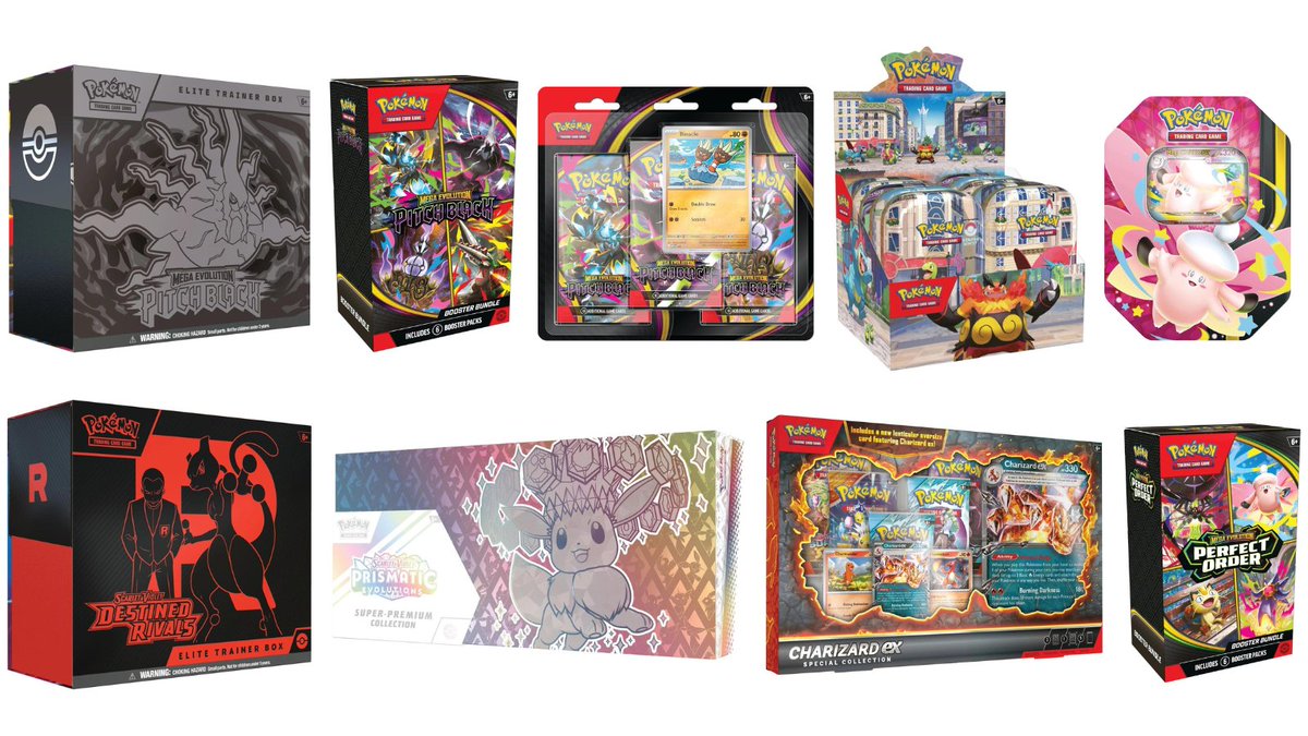PokemonRestocks's tweet photo. Walmart Wednesday Pokemon TCG Drops Possible Tonight at 6PM PT / 9PM ET! 🔥

Previous Weekly Drops & Potential Early Links:

Prismatic Evolutions SPC: https://t.co/KotDy3jQYZ
Destined Rivals ETB: https://t.co/5vmkHV9nCm
First Partner Illustration Collection Series 2: https://t.co/Np69T17ZKt
First Partner Illustration Collection Series 1: https://t.co/w9ghcoY37m
Ascended Heroes Bundle 2-Pack: https://t.co/ISekWVhkqz
Prismatic Evolutions Bundle 2-Pack: https://t.co/09a687YVqT
Ascended Heroes Pin Collection: https://t.co/HqaS2IRDDZ

Pitch Black ETB: https://t.co/rkn4sH9BoP
Pitch Black Bundle: https://t.co/ZJtuj9pKHO
Pitch Black 3-Pack: https://t.co/Nl5GuropqX

Charizard Special Collection: https://t.co/m0zzmmW2Iz
Mega Greninja Premium Collection: https://t.co/wGlqwwb7Bm
Mega Zygarde Premium Collection: https://t.co/w7S1jjxKMc

Lumiose City Tins Display: https://t.co/Y97iVNglxZ
Mega Moonlit Tins: https://t.co/DHNAztF1iu
Mega Charizard Tins: https://t.co/3FcnzXJAVF
Poke Ball Tins: https://t.co/0kl5SS9ey5

Chaos Rising ETB: https://t.co/l6Qiberuz8
Chaos Rising Booster Bundle: https://t.co/WFNvBTg4eY
Chaos Rising 3-Pack Blister: https://t.co/nbD9tbO7NI

Perfect Order ETB: https://t.co/Tja2c19GMa
Perfect Order Bundle: https://t.co/PlBjO4TW1C
Perfect Order 3-Pack Blister: https://t.co/eRyAHbl9v6

Mega Diancie Battle Deck: https://t.co/bYuxFAZaHS
Steven Battle Deck: https://t.co/O0Scr98ycc

For any confirmed drops, refresh links at the top of the hour to join the queue. Limit 5 per item. ⚡️

Save this post, we'll alert if drops are confirmed! 🔔
#Pokemon #PokemonTCG