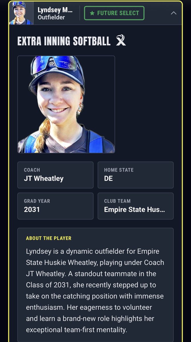 ESHuskiesSouth's tweet photo. A huge thank you to Extra Inning Softball for recognizing our hard working Huskie athletes and placing them among the top 2031’s in their class on the Extra Inning Softball Future Select Watch List! We are incredibly proud of these girls! @ExtraInningSB @EStateHuskies https://t.co/dg6zo2gWnP