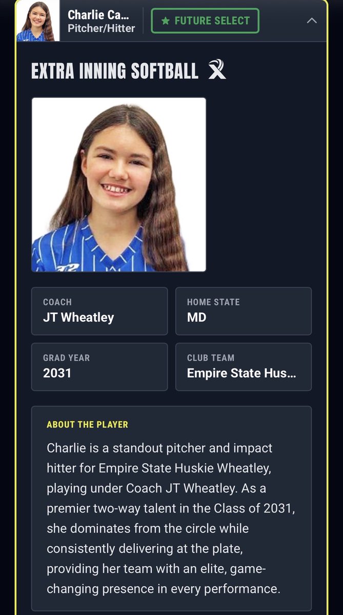 ESHuskiesSouth's tweet photo. A huge thank you to Extra Inning Softball for recognizing our hard working Huskie athletes and placing them among the top 2031’s in their class on the Extra Inning Softball Future Select Watch List! We are incredibly proud of these girls! @ExtraInningSB @EStateHuskies https://t.co/dg6zo2gWnP