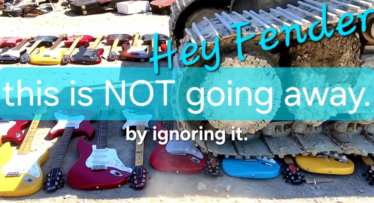 KingBogota's tweet photo. Hey #Fender,

What does #AdamClayton from #U2 say, that you demand the destructions of thousands of guitars in your global #CeaseDesist demand???

... recall all products as per cipher 1 from the trade channels and to destroy the products 
and to provide suitable evidence about the destruction in due cours ...

[page 18]