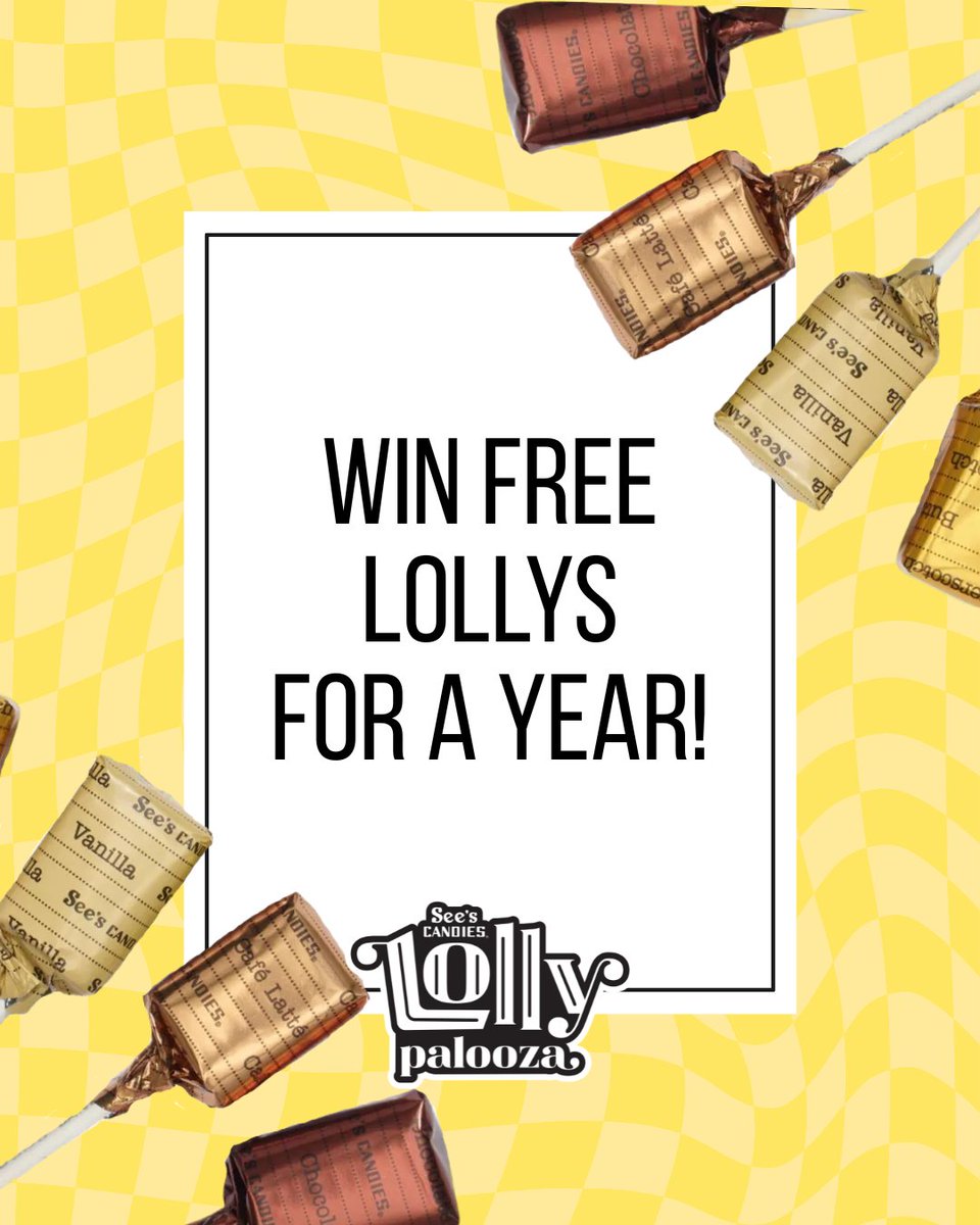 seescandies's tweet photo. 🍭 Win Lollypops for a Year! Click the link below to enter our Lollypalooza Sweet-stakes for your chance to win a year's supply of See's Lollypops! 🍭✨ 

Enter Now: https://t.co/5jkJE0jk9a https://t.co/PLGzQi8c8W