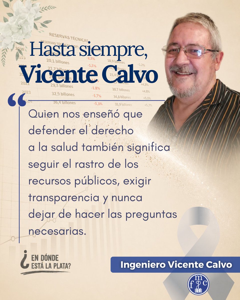 FedemedicaC's tweet photo. Hoy despedimos a @vcalvot, un hombre que convirtió el conocimiento, el rigor técnico y la defensa de la transparencia en un servicio para Colombia.

En la @FedemedicaC recordaremos siempre su amistad, su generosidad y su compromiso con el derecho fundamental a la salud. https://t.co/bQRl7ut1Cn
