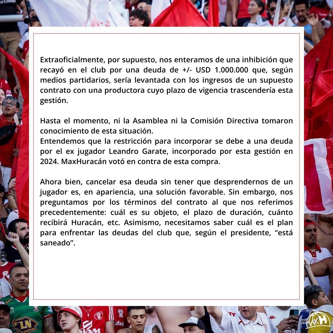 maxhuracan's tweet photo. Terminó el mundial y el viernes volvemos al Ducó, con la ilusión renovada para pelear arriba y clasificar a copas internacionales. Pero para eso se necesita un plantel bien armado y comunicar adecuadamente lo que sucede en #Huracán 🎈 https://t.co/icYb8NzYA8