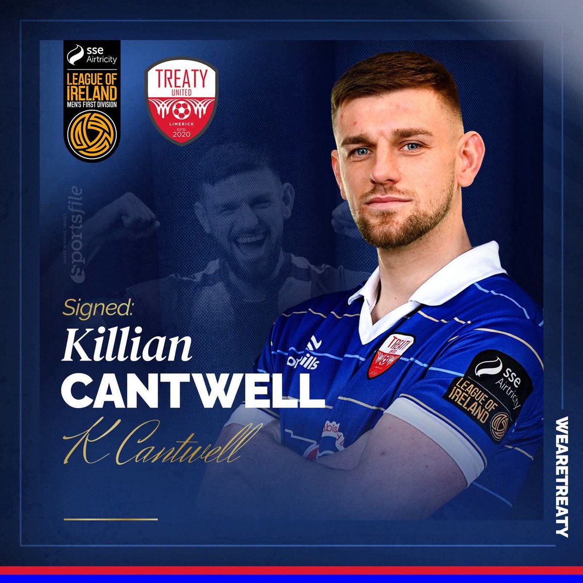LFCBlueArmy's tweet photo. Big Signing for the Club today with Kilian Cantwell joining Treaty United FC . It's not Killians first time at The Markets Field having played Premier Division Football with Limerick FC in the past . He's leadership will be valuable for the group with plenty of experience . ⚽️💙 https://t.co/loA9jI3LCW