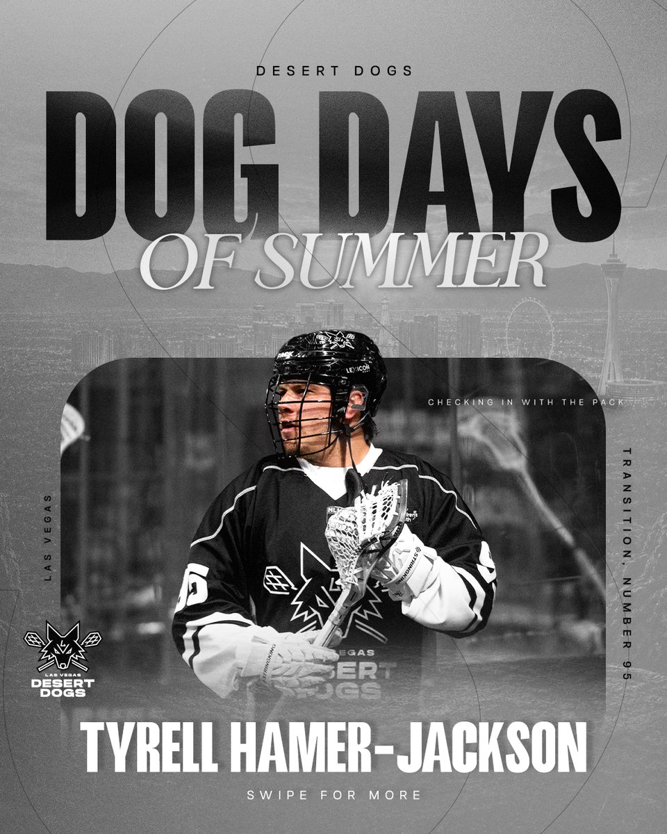 vegasdesertdogs's tweet photo. 🐾☀️ Dog Days of Summer ☀️🐾

Tyrell Hamer-Jackson (@TyrellHJ10) has been all over the place this summer, growing @loadinglacrosse, suiting up for the @WLAShamrocks, and even being a part of @RedBullCanada's first-ever Log Drivers Race! 🔥 https://t.co/grSqMlKTZL