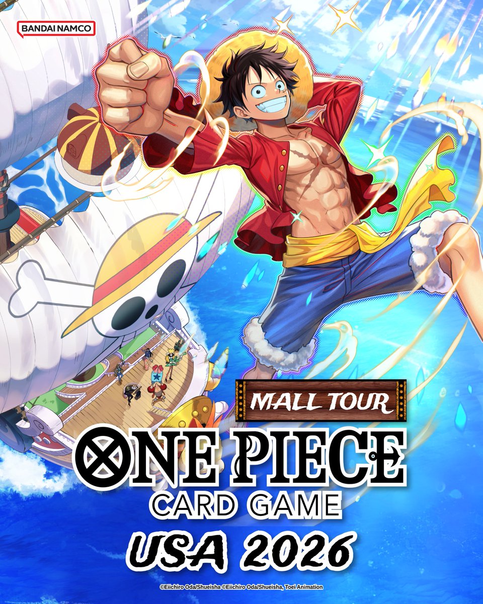 Official OPTCG Pop-up Shop USA Mall Tour 2026! Three locations