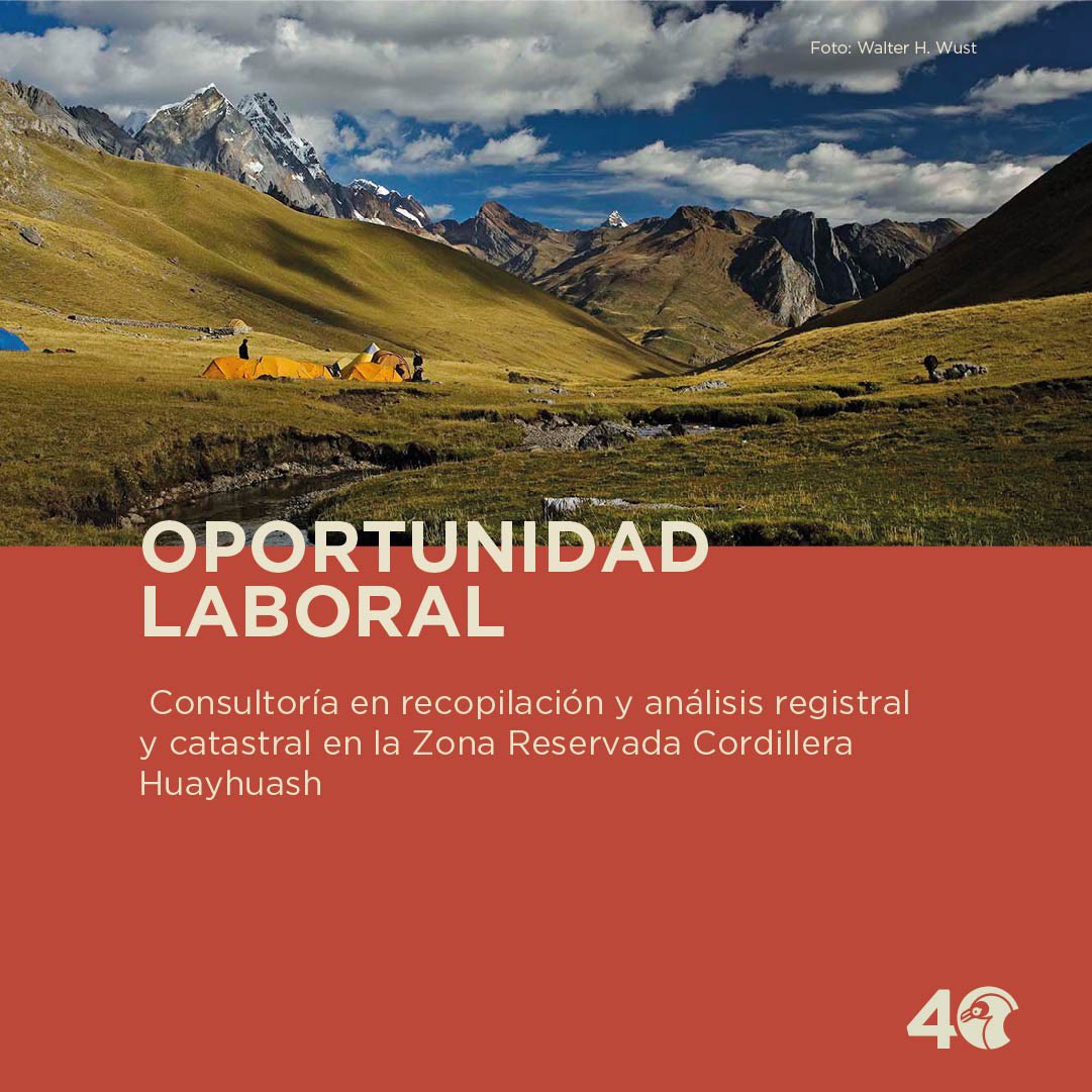 spdaorg's tweet photo. #OportunidadLaboral |  Consultoría en recopilación y análisis registral y catastral de comunidades campesinas y otros derechos territoriales en el ámbito de la Zona Reservada Cordillera Huayhuash

➡️ Postula  hasta el 31/07/2026
➡️ TDR: https://t.co/WrzAKeJepE https://t.co/RgwUCWBfRG