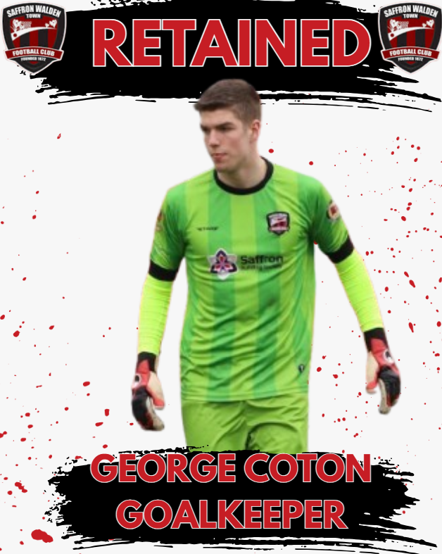 SWTFootballClub's tweet photo. OUR NUMBER 1 STAYS ON 🧤

We’re delighted to confirm that George Coton will be our goalkeeper again this season!
George has made more than 50 appearances for the club, keeping 11 clean sheets last season and making countless memorable saves… and he’s still only 18!

#upthebloods https://t.co/c2UVueJ2Ua