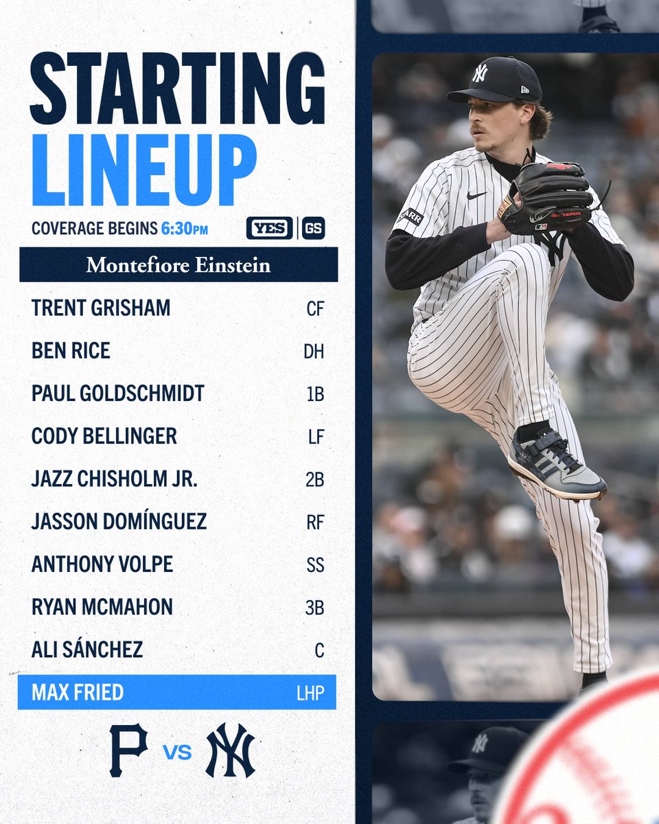 YESNetwork's tweet photo. The game two lineup. Welcome back, Max. 

@MontefioreNYC https://t.co/k9pYf3Xx09