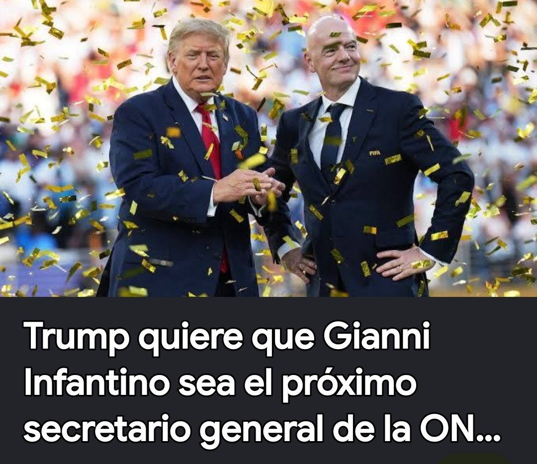 gil0848's tweet photo. #Trump dijo que Infantino, presidente de la #FIFA debería ser el próximo Secretario General de la #ONU ... 
Lo que hay que ver y oír... https://t.co/XAOhl235nt