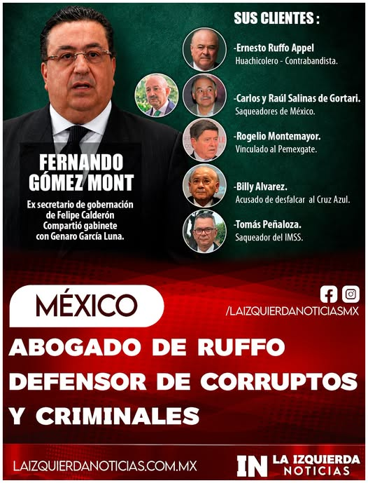 CeaseCruz's tweet photo. Fernando Gómez Mont abogado de
#NarcoPrianistas 
es familia de Inez Gámez Mont ?
facturera  prófuga de la justicia?🤔👇 https://t.co/VRF9CCbRh0
