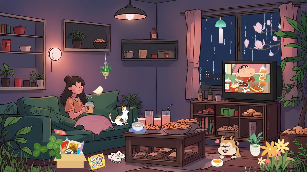 Ygcve5ex's tweet photo. Cozy Sunday vibe: making warm oatmeal while rain taps softly on the window, cats curled up on the couch nearby. Perfect slow moment at home. https://t.co/1pqObzJ6Zs