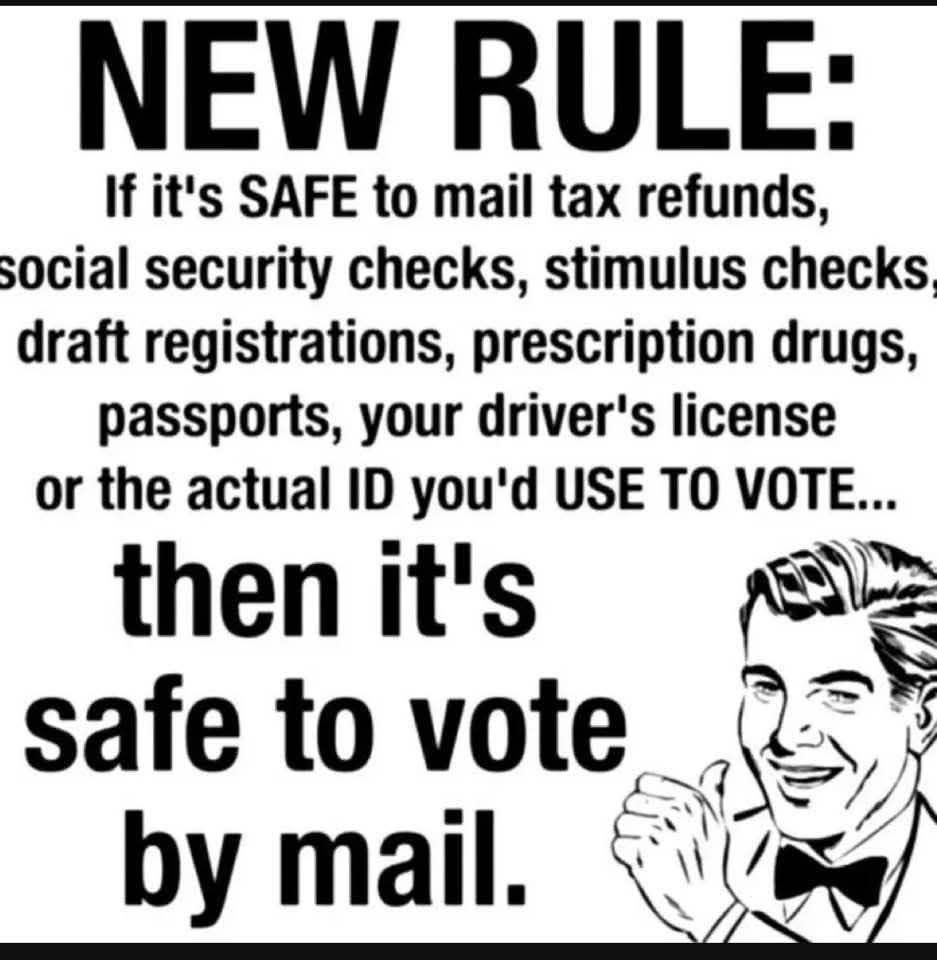 JamesTate121's tweet photo. Truth is Donald Trump with his magic computer "friends" can't hack the mail in vote, so they attack it. He cannot win a free and fair election PERIOD! https://t.co/9uqQOzJVwC