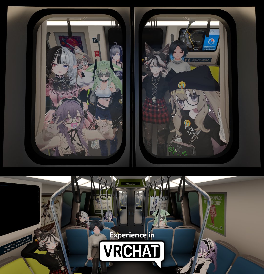 SFBART's tweet photo. Ride BART in VRChat! 🚇👾 
 
Check out this fan-made train world by @MMMaellon!  
#VRChat #VRChat_world紹介 #BARTinVRC https://t.co/ThHVHy2j7O