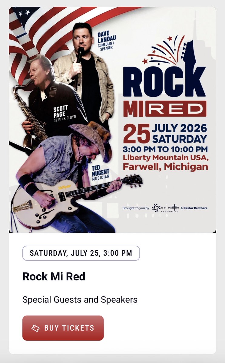 BreeMoeggenberg's tweet photo. 🇺🇸 This Saturday, July 25th, our campaign will be in Farwell at the event ROCK MI RED located at Liberty Mountain.

Tickets can be purchased at https://t.co/MIWChe23rp https://t.co/NPO8LMls88