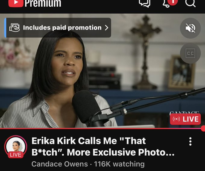 ChristoDove's tweet photo. I am shocked that Erika Kirk would think Candace Owens is a bitch... shocked. Poor Candie.. https://t.co/R7idN4oDel